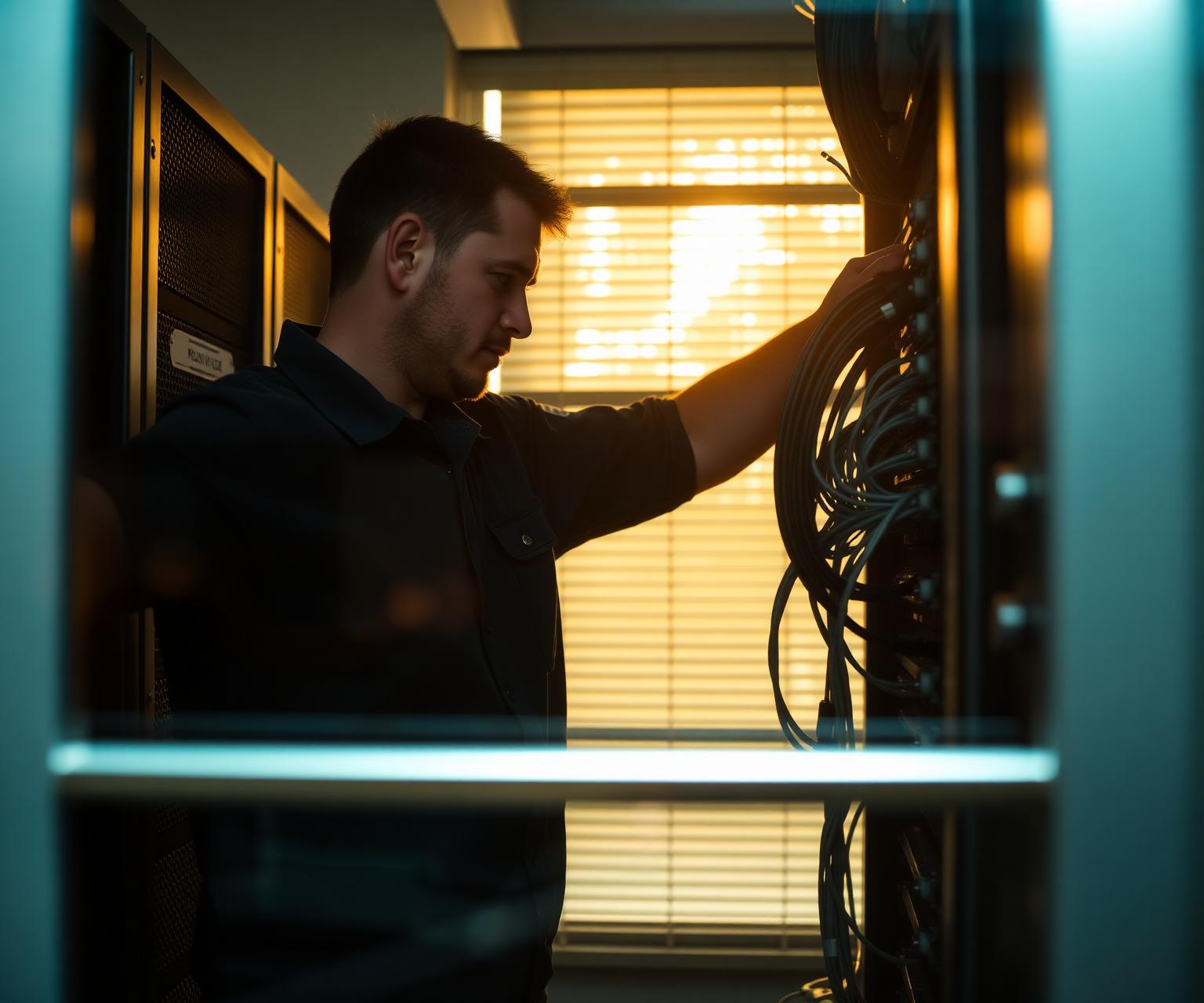 ByLT technician installing network infrastructure